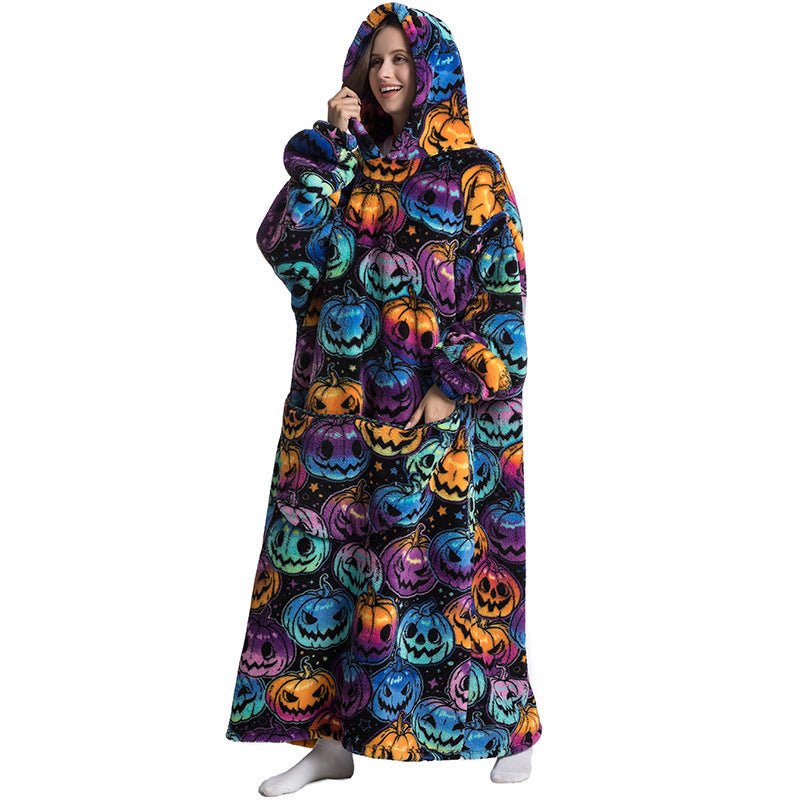 Oversized Wearable Blanket Hoodie – Fun Print, One Size