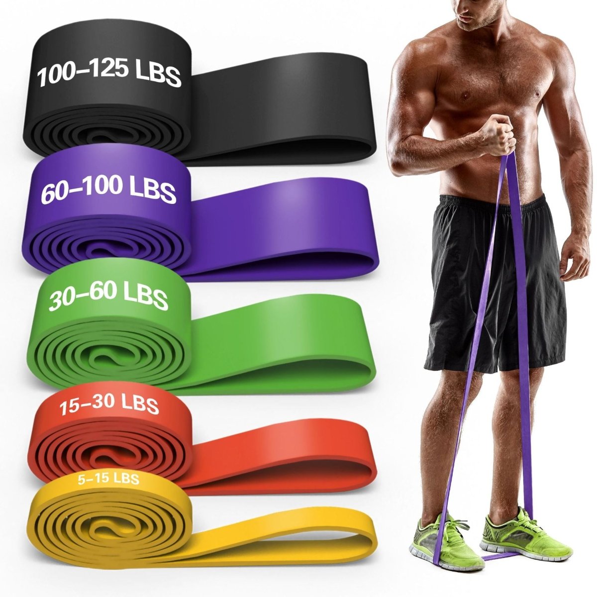 TPE Resistance Bands Set – 5 - Piece Exercise Band for Strength Training