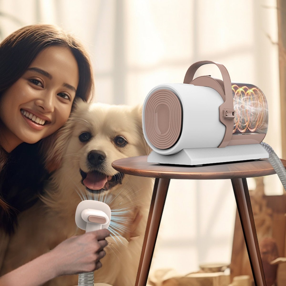 Electric Pet Hair Remover Vacuum Cleaner | Quiet Grooming Tool - ABS