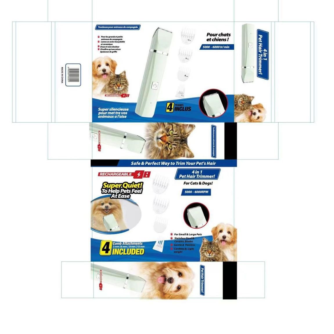 Pet Hair Clipper | Electric Dog & Cat Trimmer with Multi - Blade Design