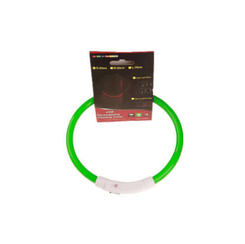 USB LED Dog Collar – Rechargeable Light - Up Safety Necklace