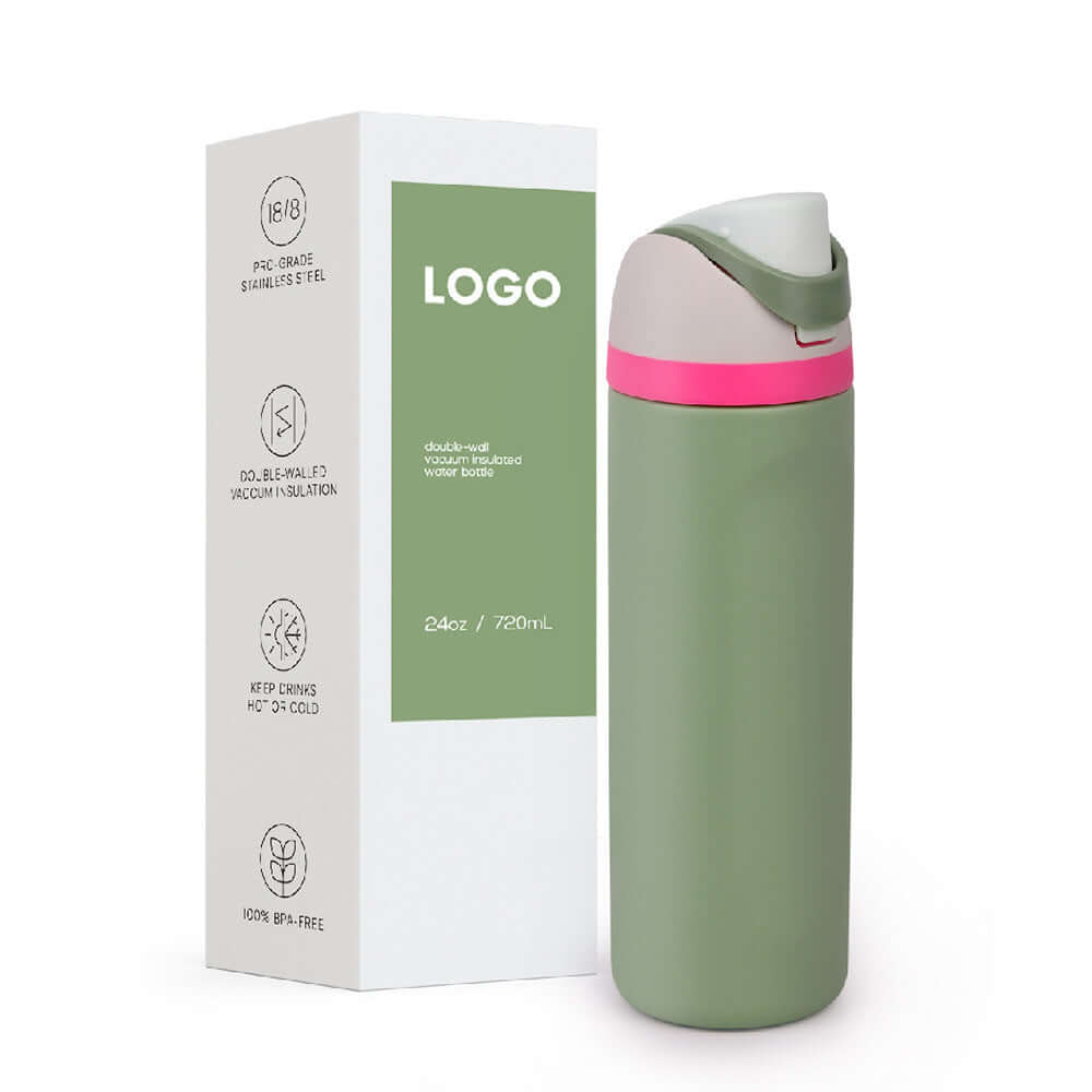 Insulated Stainless Steel Water Bottle with Straw – 16oz - 32oz