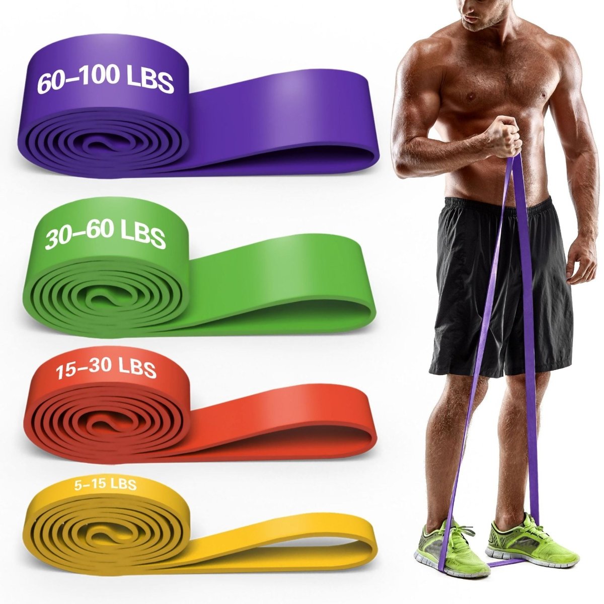 TPE Resistance Bands Set – 5 - Piece Exercise Band for Strength Training