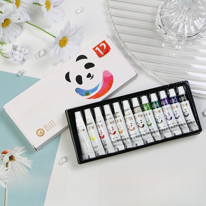 Portable Mini Watercolor Paint Set | Walnut Wood Travel Sketch Kit