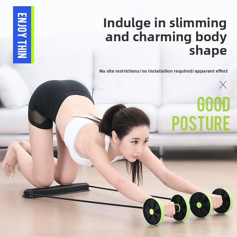 Abdominal Exercise Wheel | Portable Core Trainer with Resistance Tubes