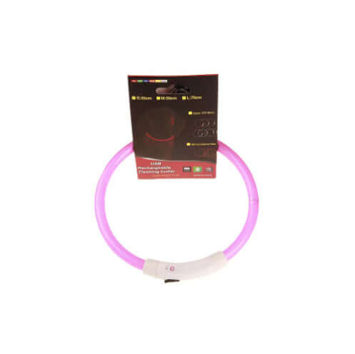 USB LED Dog Collar – Rechargeable Light - Up Safety Necklace