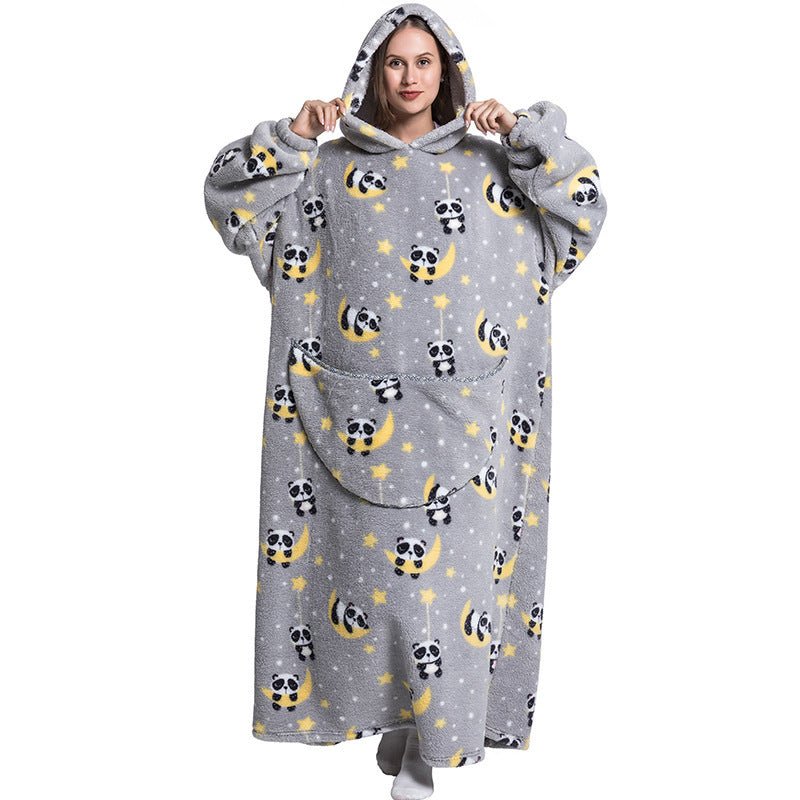 Oversized Wearable Blanket Hoodie – Fun Print, One Size