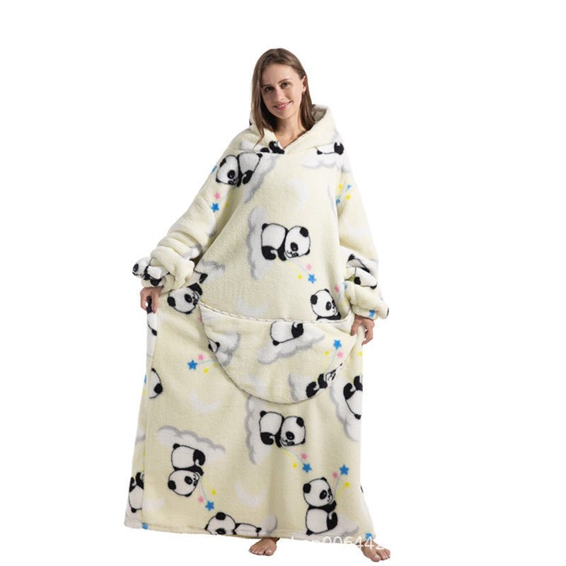 Oversized Wearable Blanket Hoodie – Fun Print, One Size