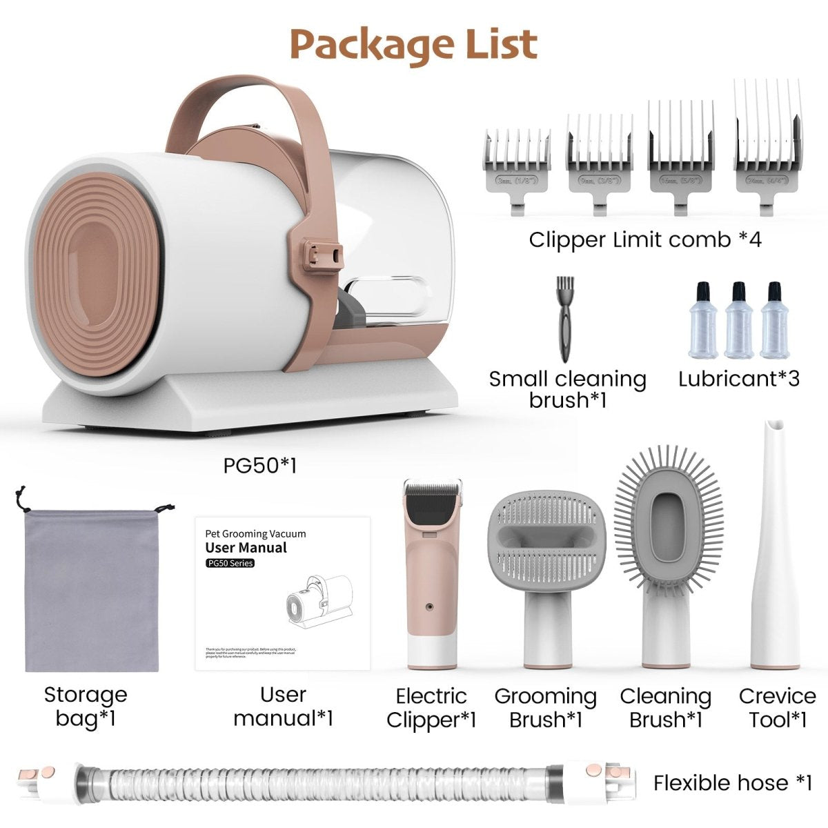 Electric Pet Hair Remover Vacuum Cleaner | Quiet Grooming Tool - ABS