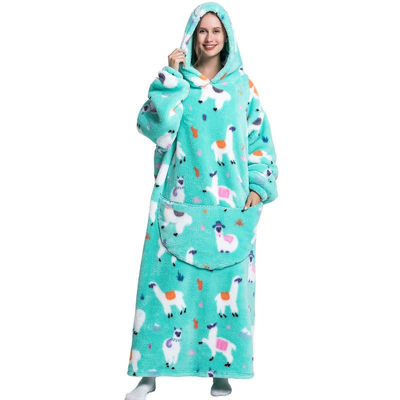Oversized Wearable Blanket Hoodie – Fun Print, One Size