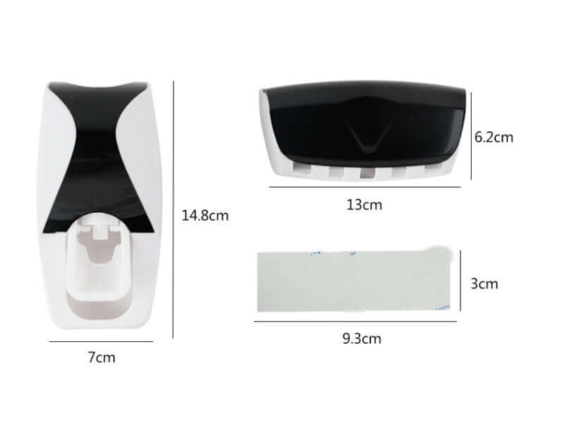 Bathroom Accessories Set components with measurements