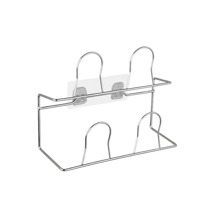 Sleek stainless steel Bathroom Slipper Rack for organizing footwear, saving space & keeping slippers dry in a home setting.