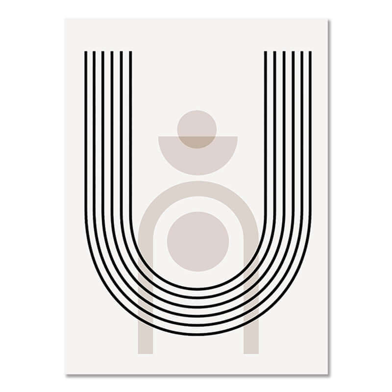Bohemian Abstract Art Poster - Modern geometric airbrushed design for living room decor