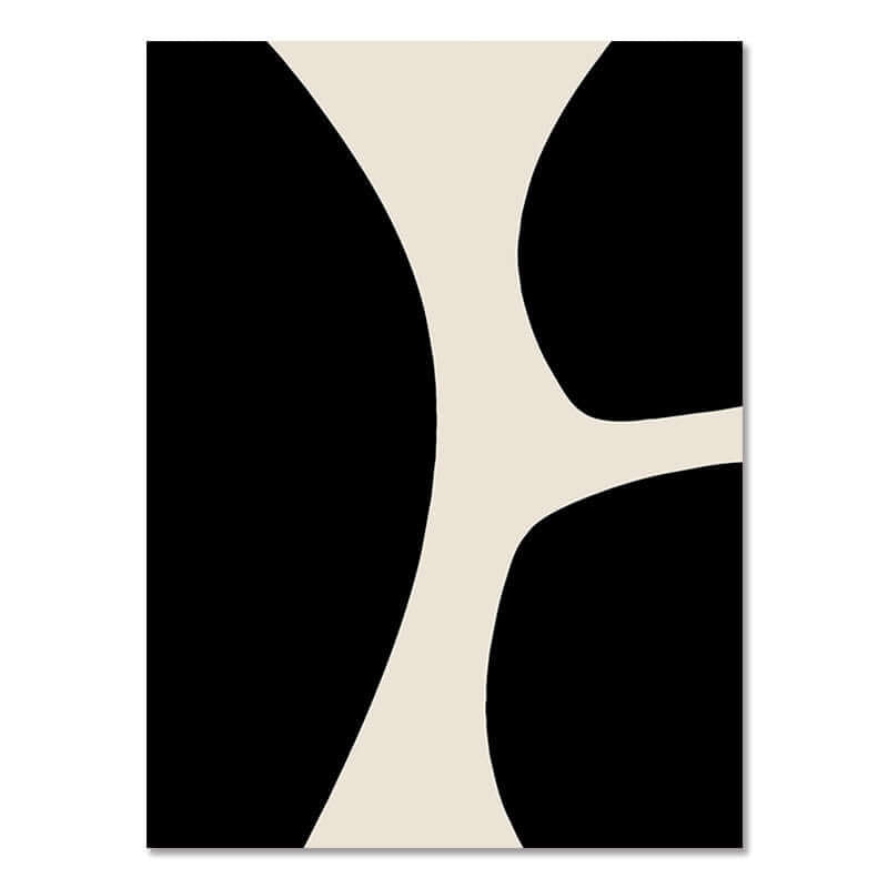 Bohemian Abstract Art Poster – Modern airbrushed design for living room decor, featuring a black and beige abstract pattern.