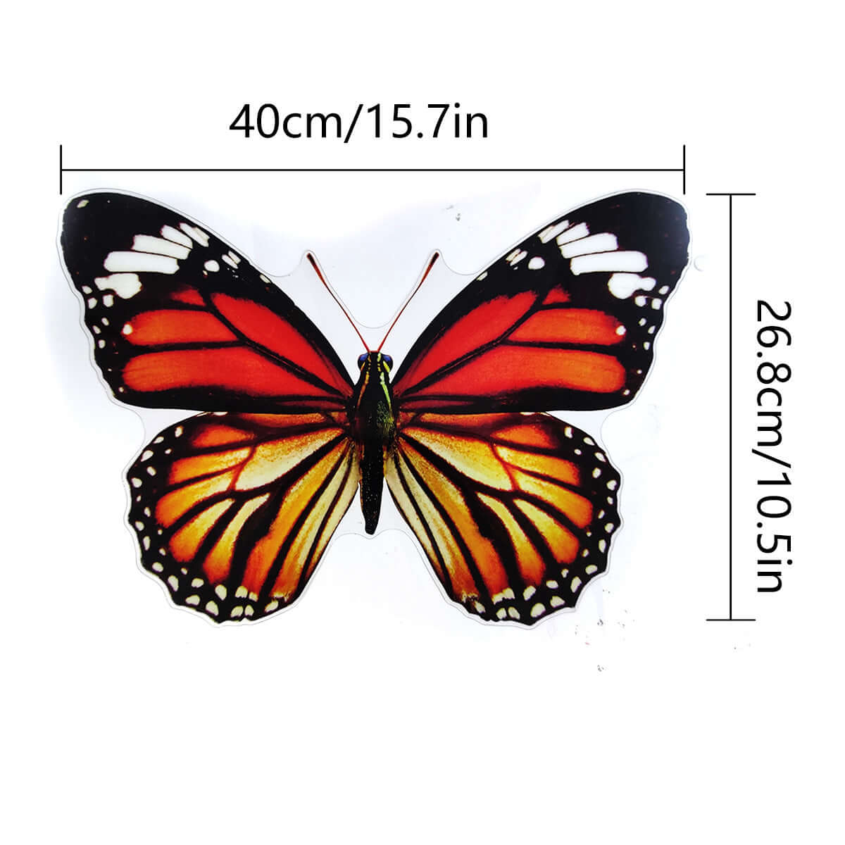 Colorful Butterfly Wall Stickers - Removable PVC Decor Decals, size 40x26.8cm for home transformation