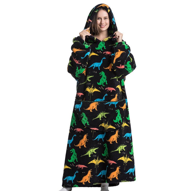 Oversized Wearable Blanket Hoodie – Fun Print, One Size