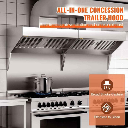 Commercial Exhaust Hood 5FT – Vent Free🚚USA