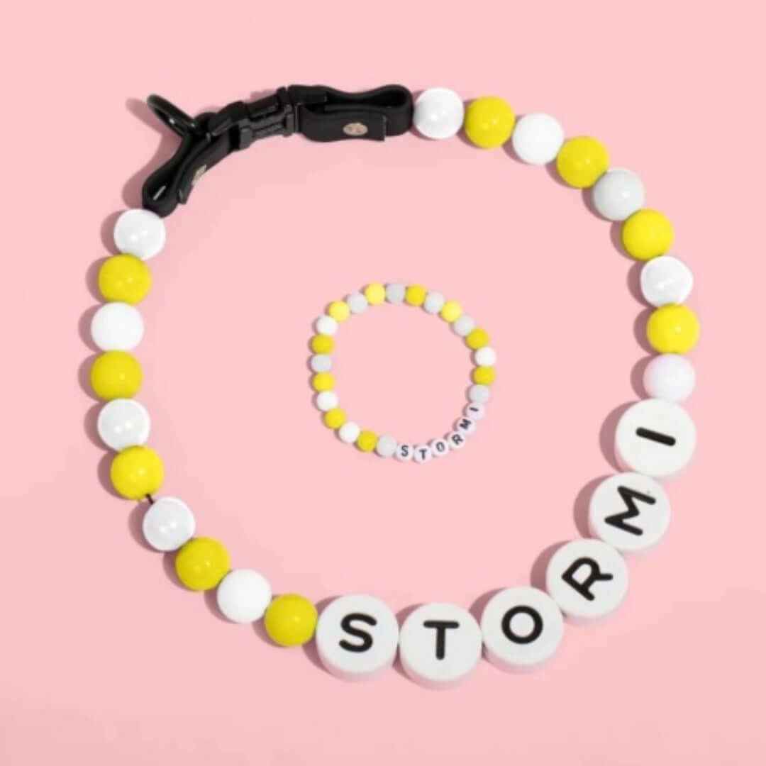 Custom Pet Beaded Name Collar – Set