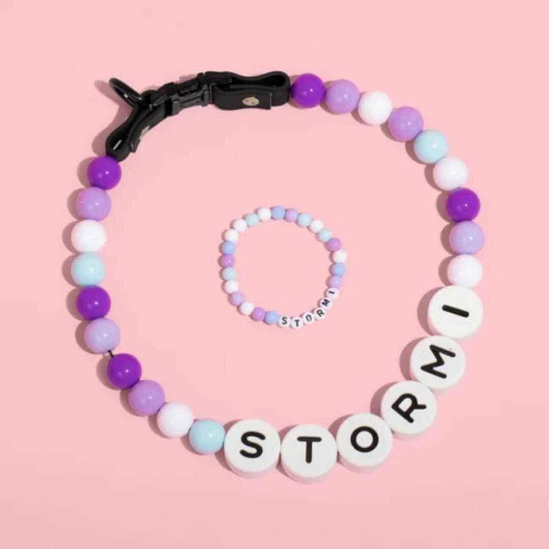 Custom Pet Beaded Name Collar – Set