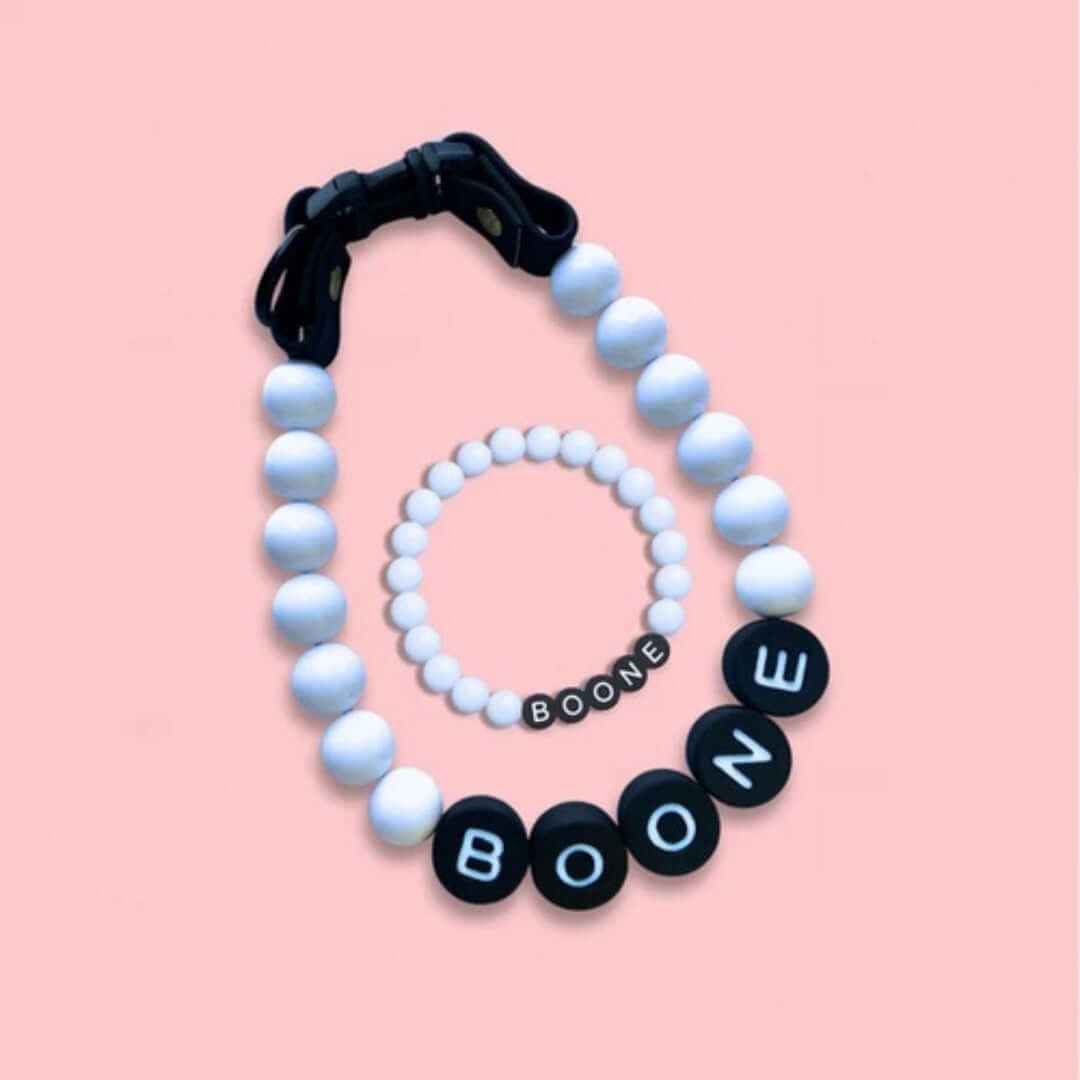 Custom Pet Beaded Name Collar – Set