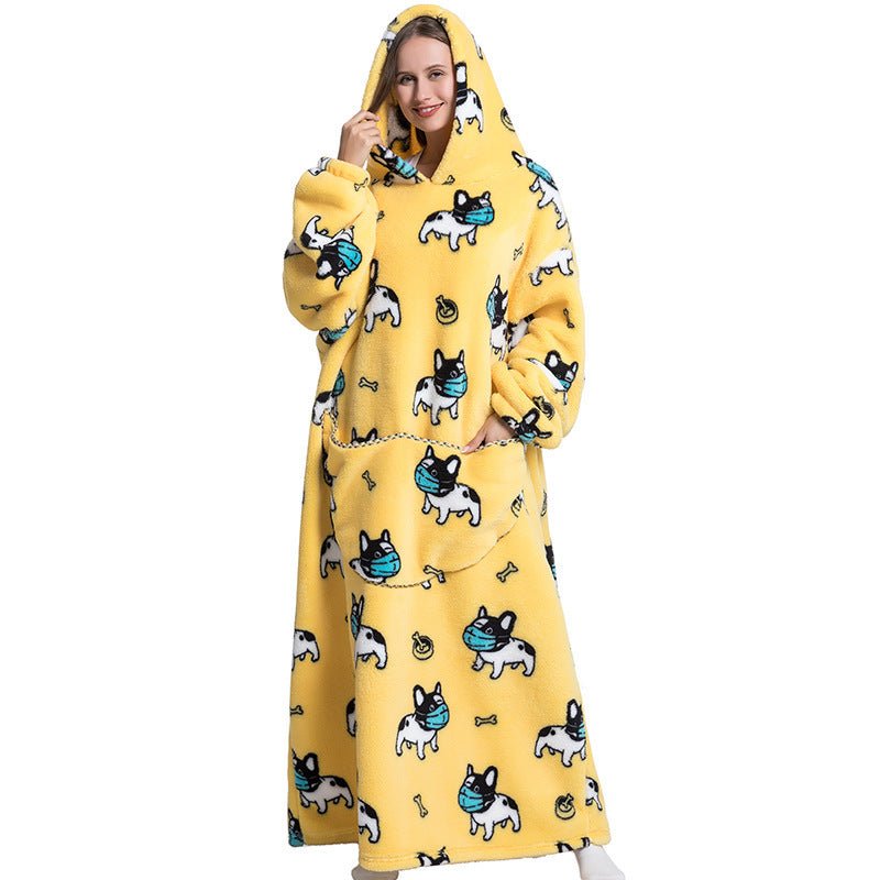 Oversized Wearable Blanket Hoodie – Fun Print, One Size
