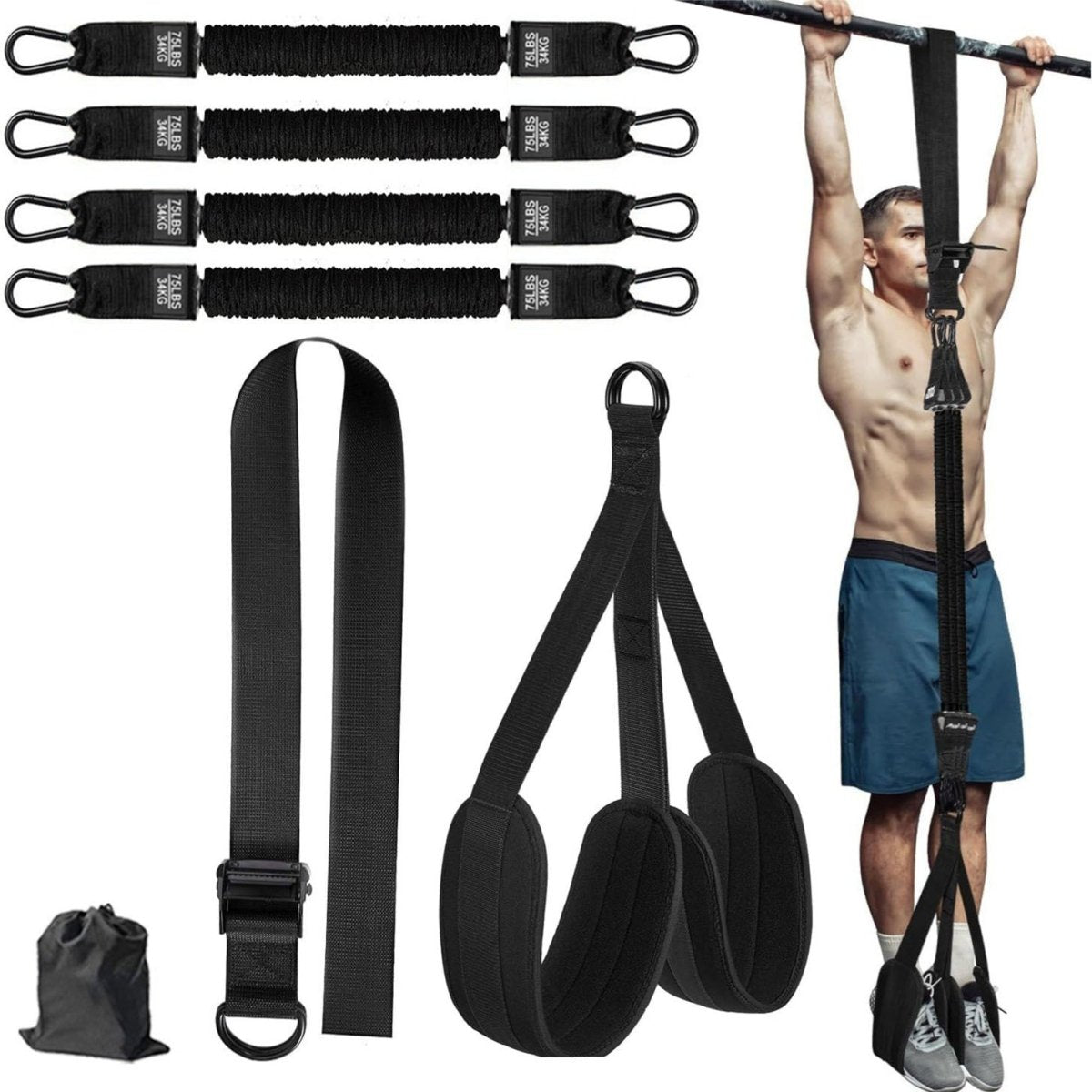 Pull - Up Assist Belt | Latex Resistance Bands for Strength Training