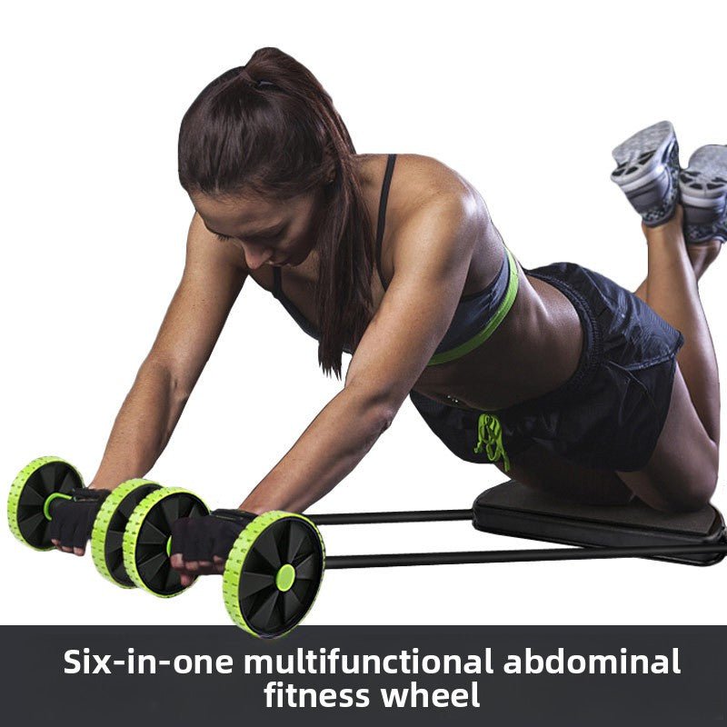 Abdominal Exercise Wheel | Portable Core Trainer with Resistance Tubes