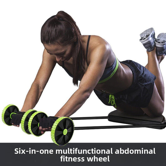 Abdominal Exercise Wheel | Portable Core Trainer with Resistance Tubes
