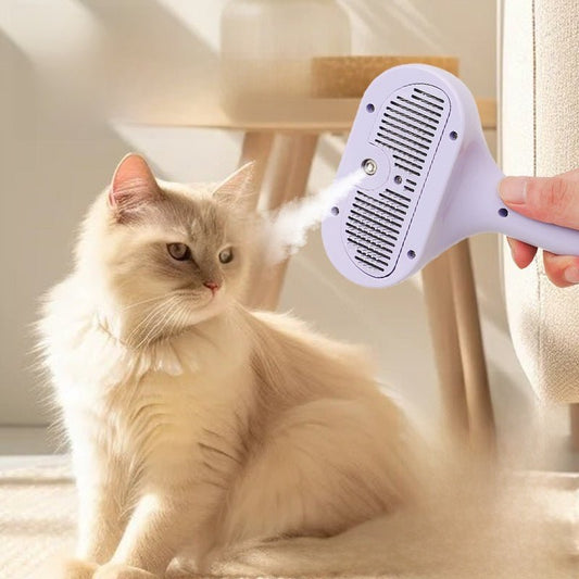 Self - Cleaning Pet Hair Removal Comb | 2 - in - 1 Spray & Detangling Brush