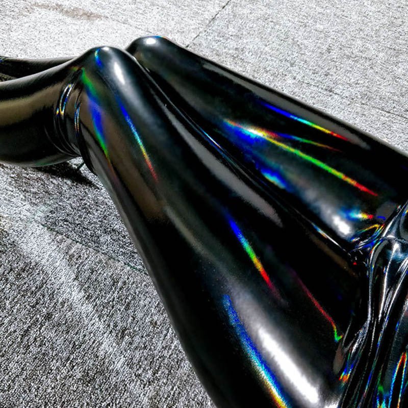 Women's PU Leather Pants - High Waist Mirror Bright