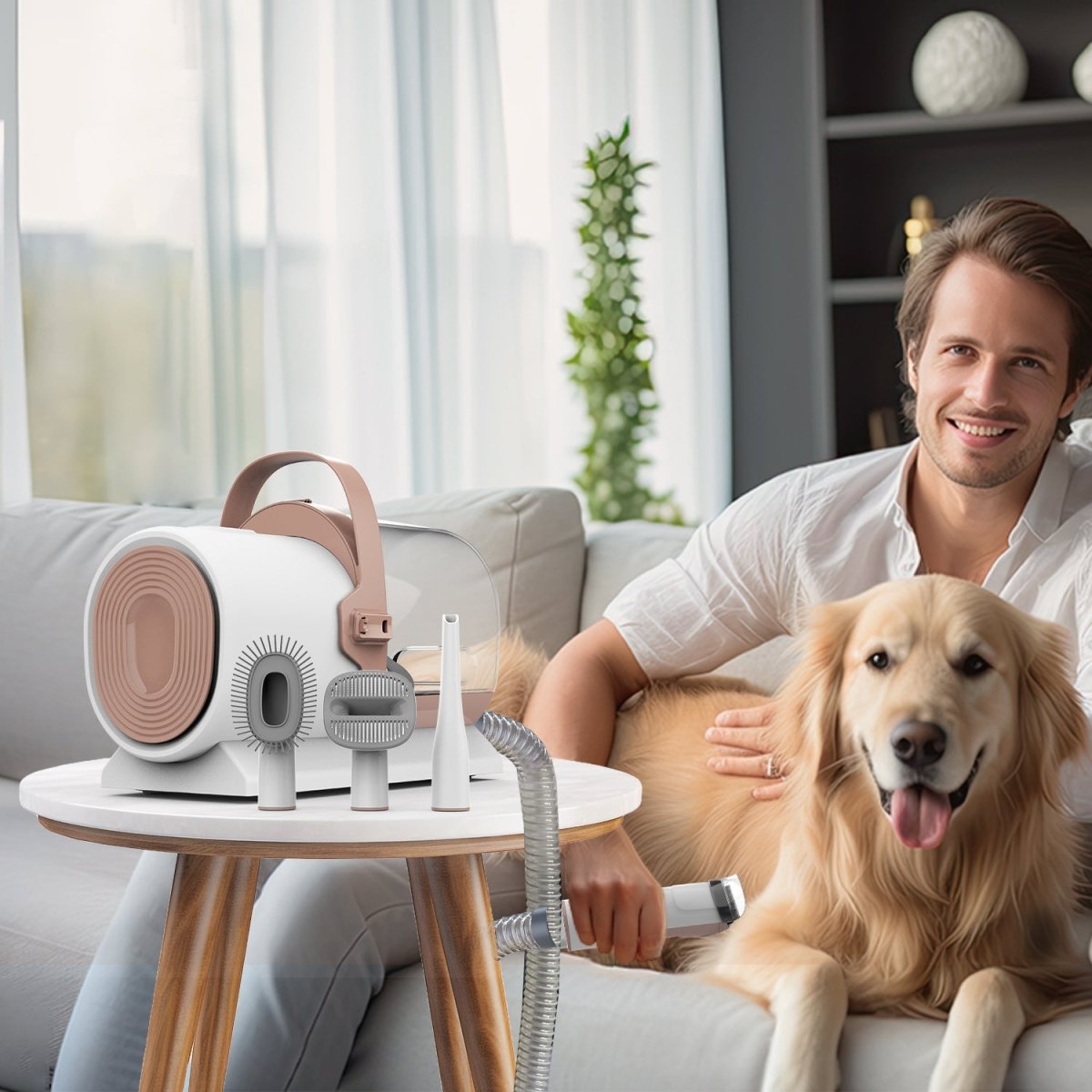 Electric Pet Hair Remover Vacuum Cleaner | Quiet Grooming Tool - ABS