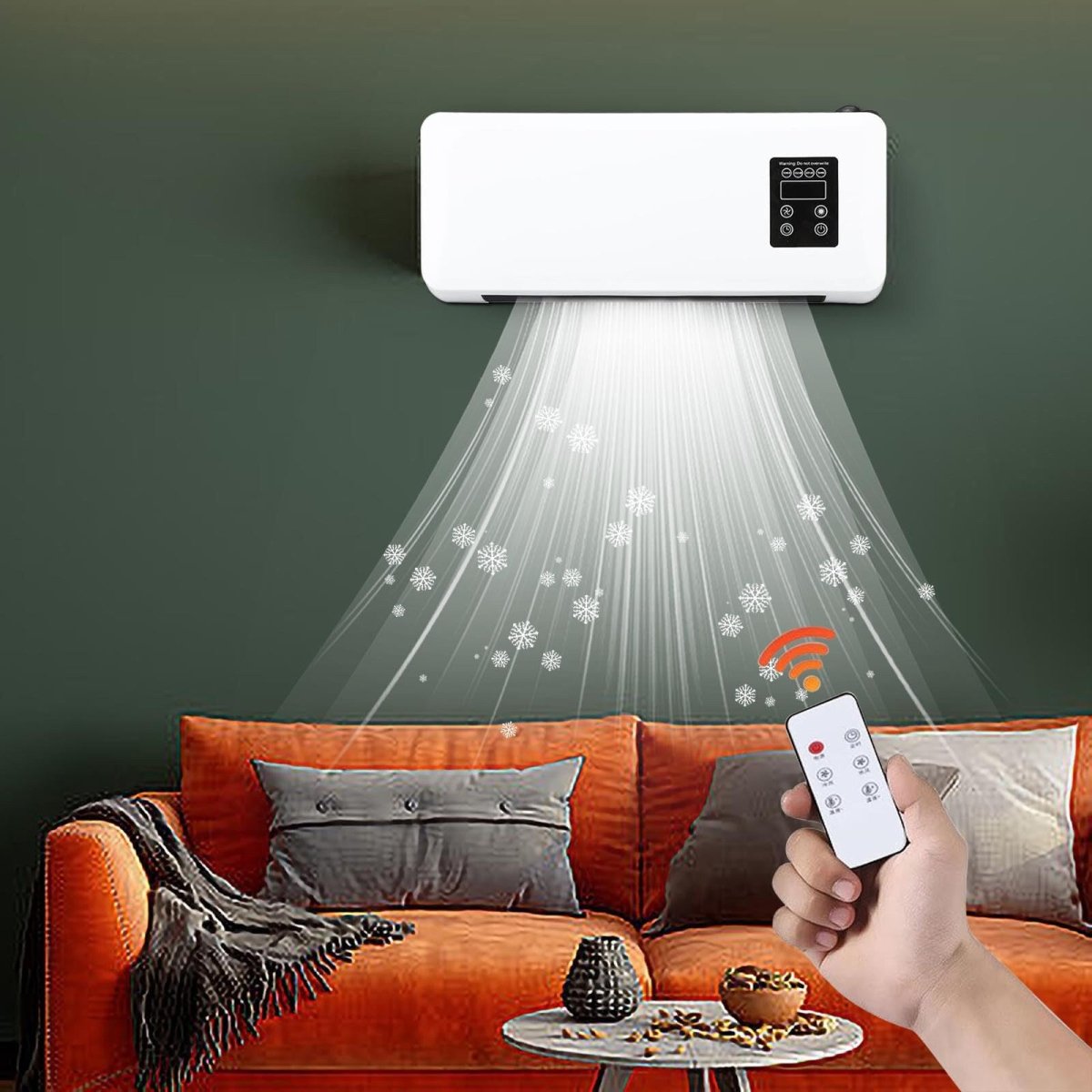 Electric Wall Heater Air Conditioner Wall Mounted Space Heater Fast Heating - DoubleJoy Store