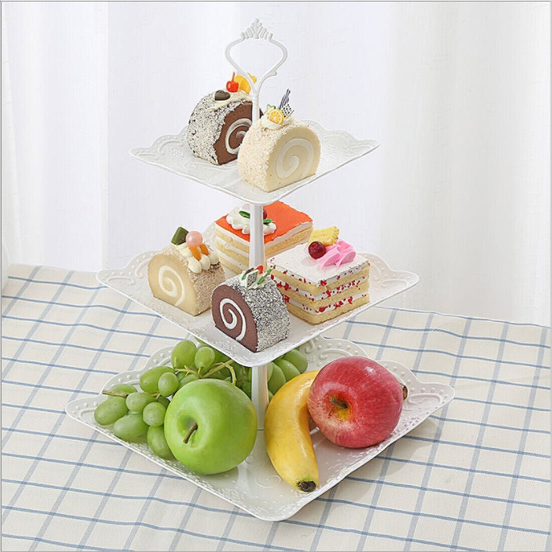 Elegant 3 - Tier Square Cake Stand Set - DoubleJoy Store
