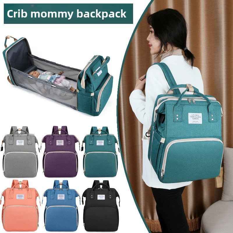 Foldable Mum Bag - USB Port Large Backpack