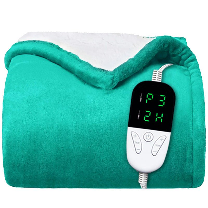 Flannel Electric Blanket with 24 temperature settings and digital controller for personalized comfort.