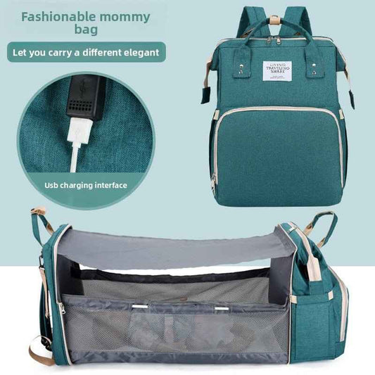 Foldable Mum Bag - USB Port Large Backpack