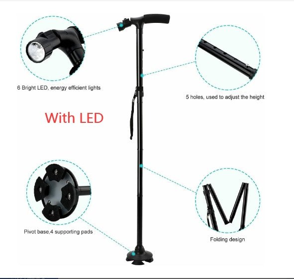 Folding LED Walking Stick Cane - DoubleJoy Store