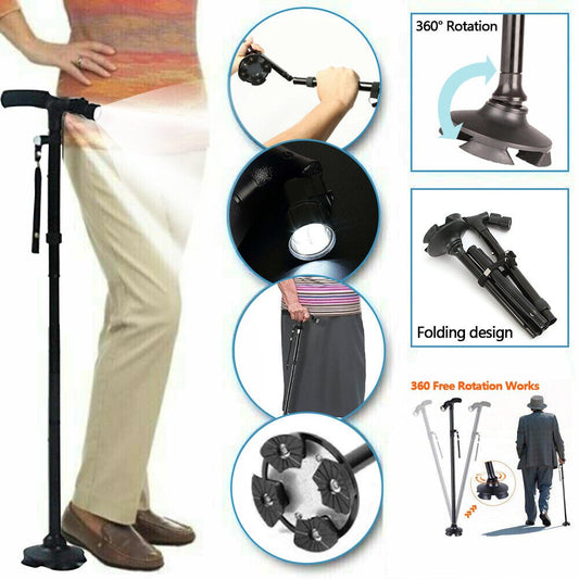 Folding LED Walking Stick Cane - DoubleJoy Store