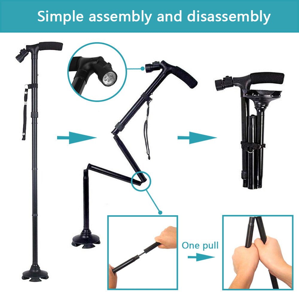 Folding LED Walking Stick Cane - DoubleJoy Store
