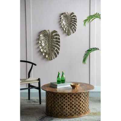 Modern Gold Metal Wall Art: Leaf Free🚚USA