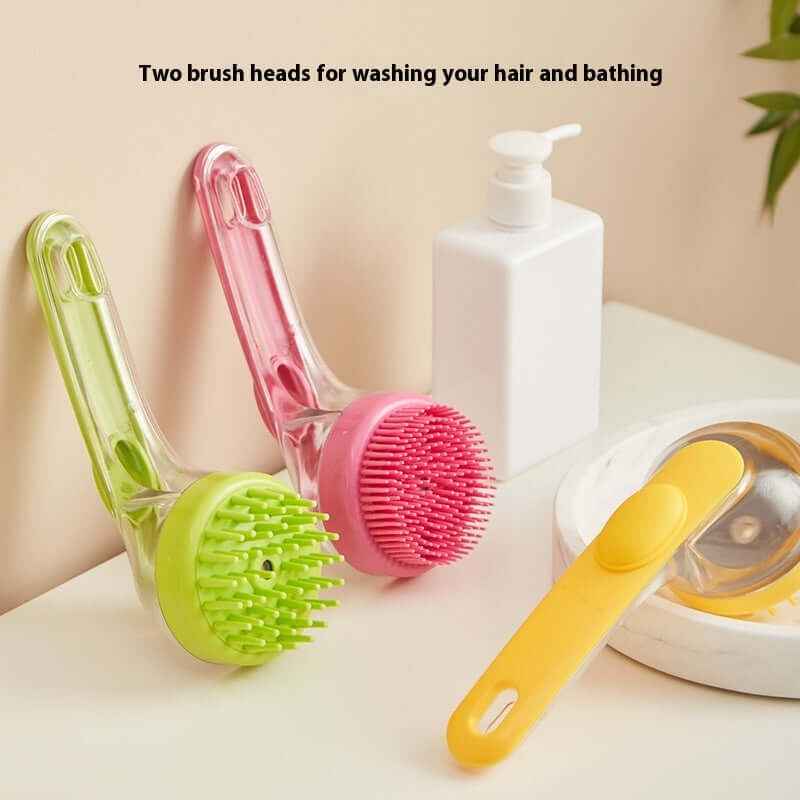 Pet Bath Brush with Long Handle: Dog & Cat