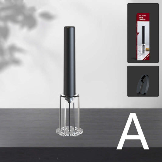 Red Wine Bottle Opener, pen-shaped air pressure corkscrew on display.