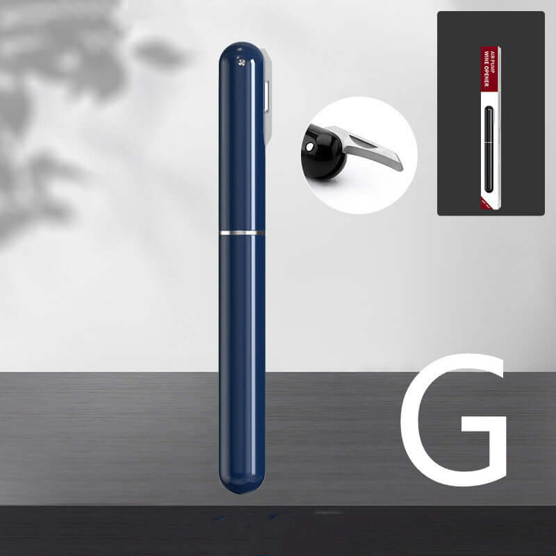 Red Wine Bottle Opener, pen-shaped corkscrew for effortless opening, high-efficiency air pump design for home or bar use.