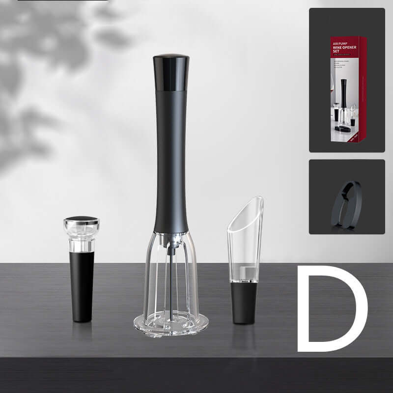 Red Wine Bottle Opener – Pen-Shaped Air Pressure Corkscrew with accessories on display table