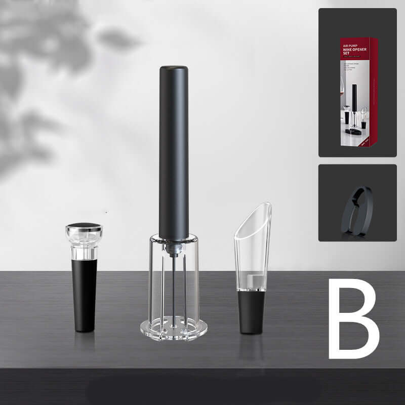 Red Wine Bottle Opener - Pen-Shaped Air Pressure Corkscrew set for easy wine opening, sleek design for home or bar use.