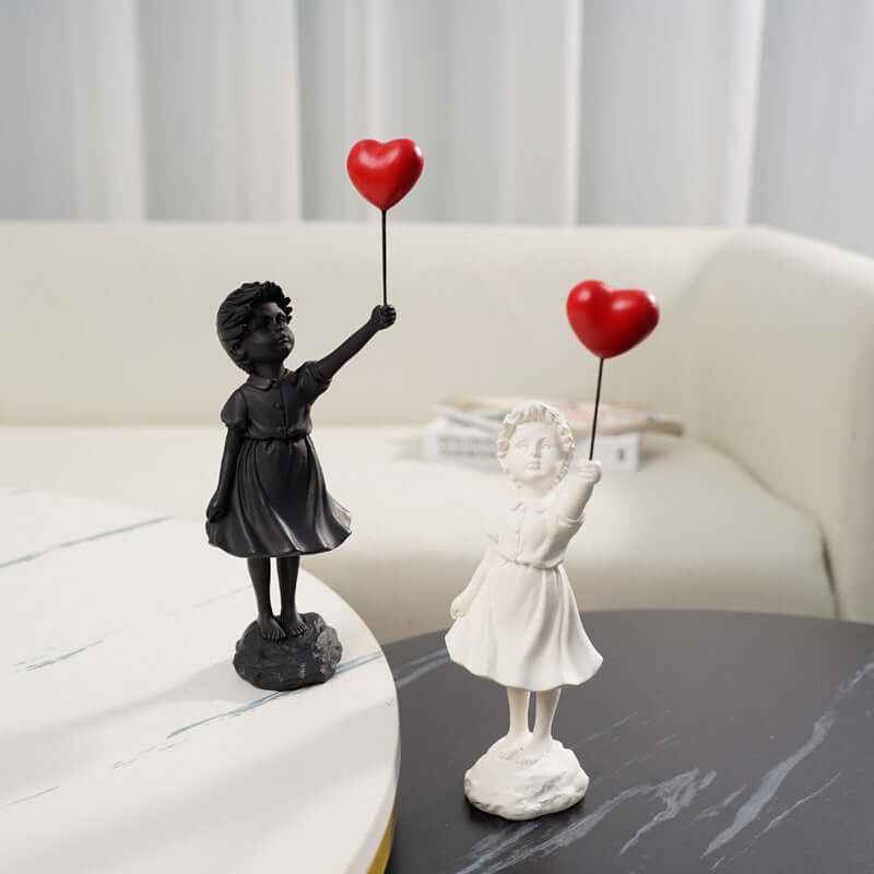 Resin Balloon Girl Sculpture – Modern Art
