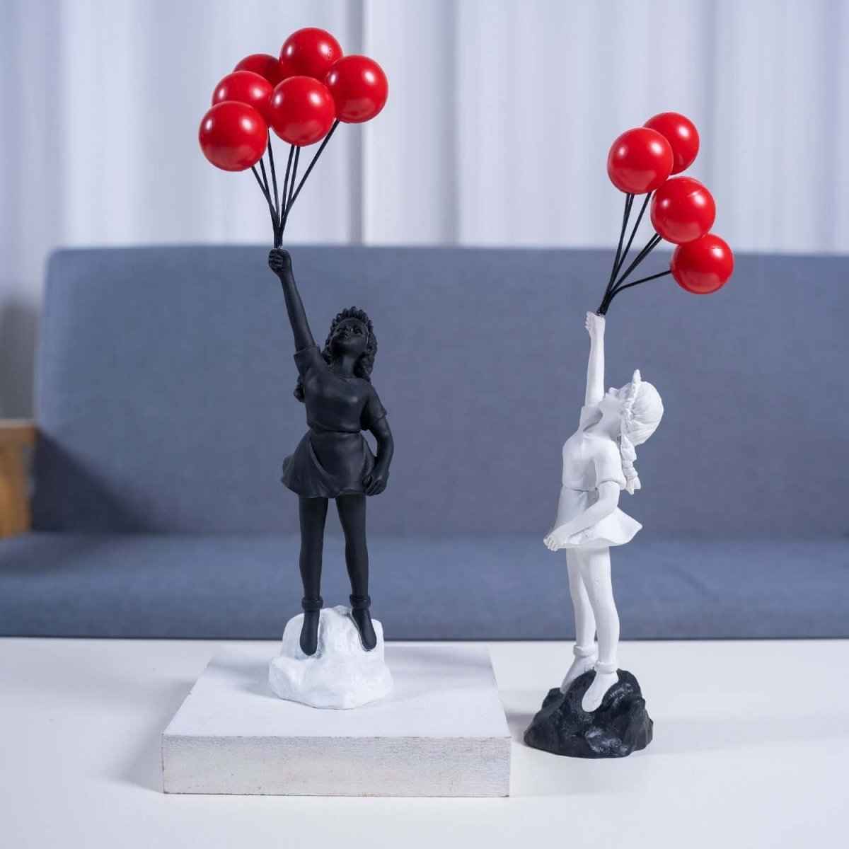 Resin Balloon Girl Sculpture – Modern Art