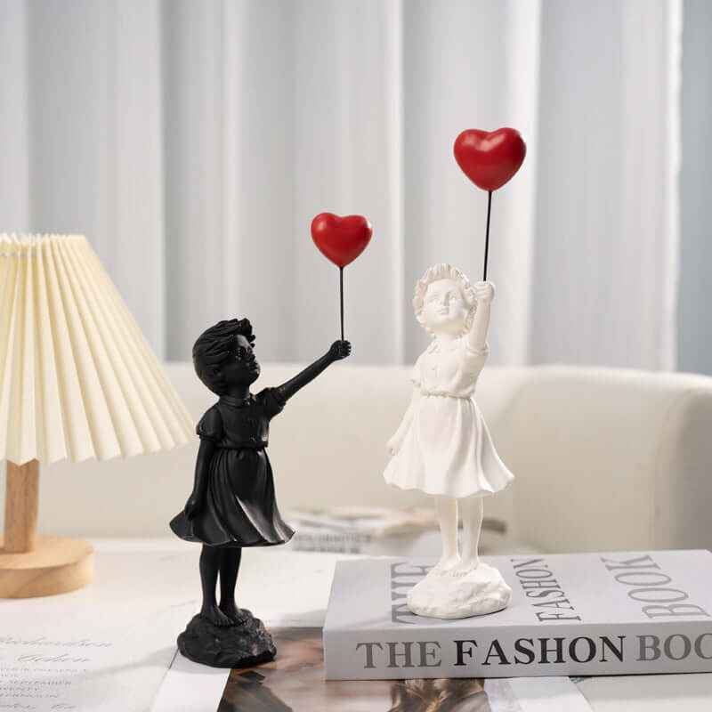 Resin Balloon Girl Sculpture – Modern Art