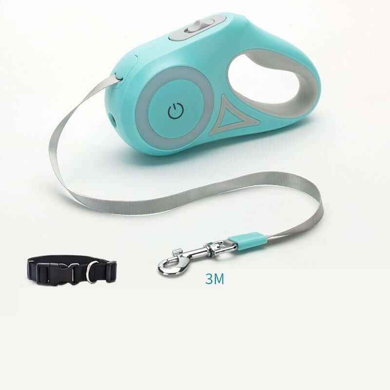 Retractable LED Dog Leash with Collar