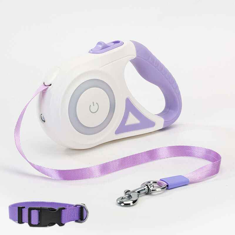 Retractable LED Dog Leash with Collar